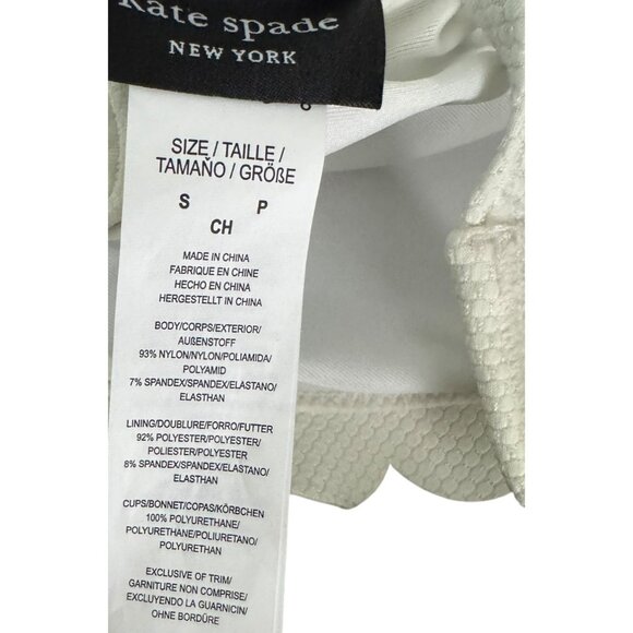 Kate Spade New York White Scalloped One-Piece Swimsuit Size Small - Picture 5 of 8